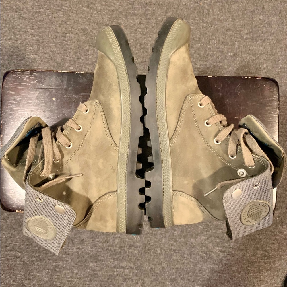 Palladium Boots Mens Baggy Canvas Boots Olive Green/Army green 10.5